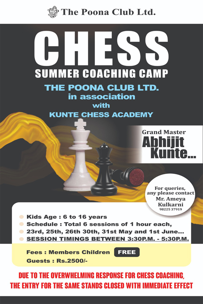 Chess Summer Coaching Camp in association with Kunte Chess Academy